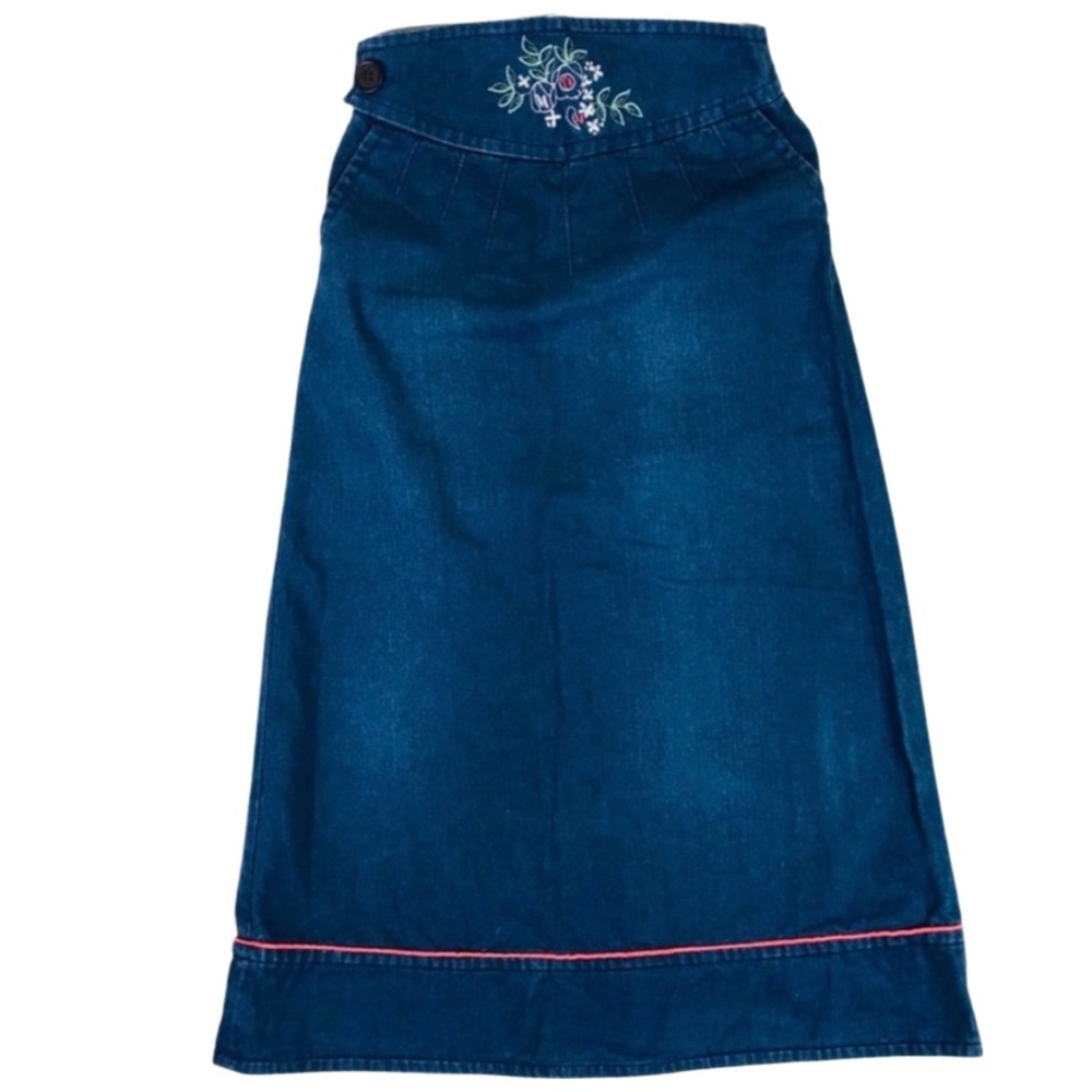 Marc Jacobs Skirt Denim Skirt Floral Embroidery High Waisted Y2K, Never Worn